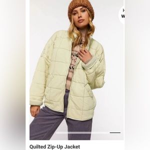Oversized Quilted Jacket - Beige